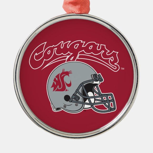 WSU Helmet Metal Ornament (Front)