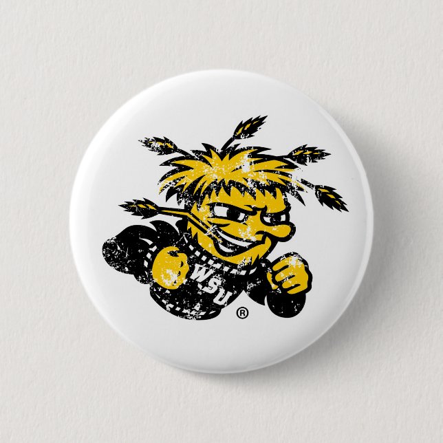 WSU Logo Distressed Button (Front)