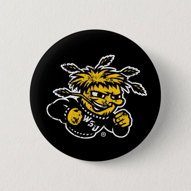 WSU Logo Distressed Button (Front)