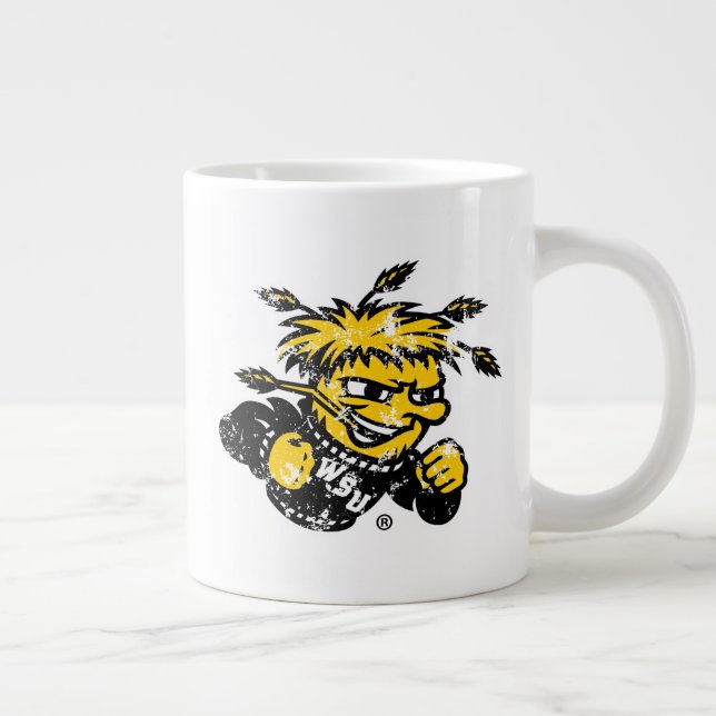 WSU Logo Distressed Giant Coffee Mug (Right)