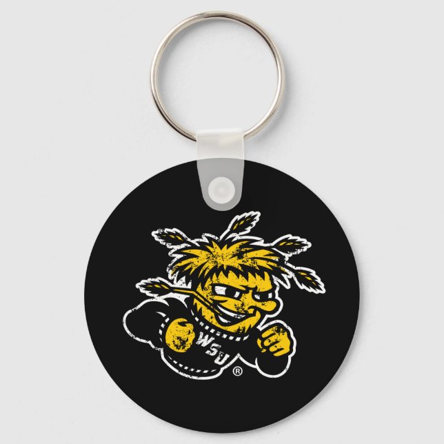 WSU Logo Distressed Keychain (Front)