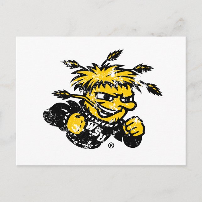 WSU Logo Distressed Postcard (Front)