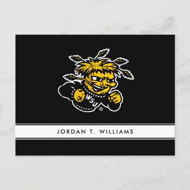 WSU Logo Distressed Postcard (Front)