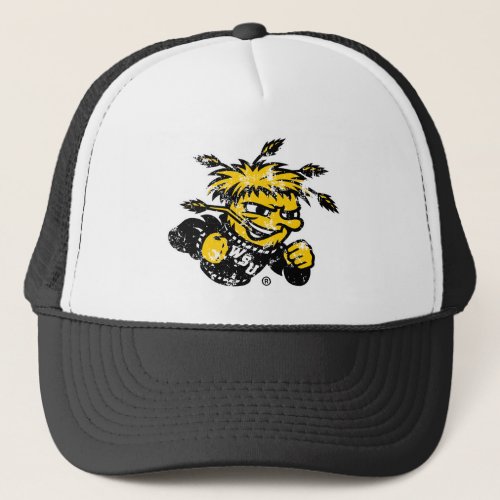 WSU Logo Distressed Trucker Hat