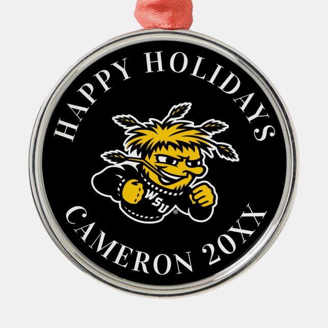 WSU Logo Primary Mark Metal Ornament (Front)