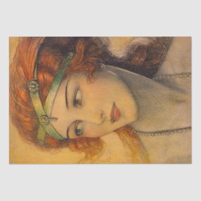 WT Benda Art Deco Woman Decoupage Tissue Paper (Front)