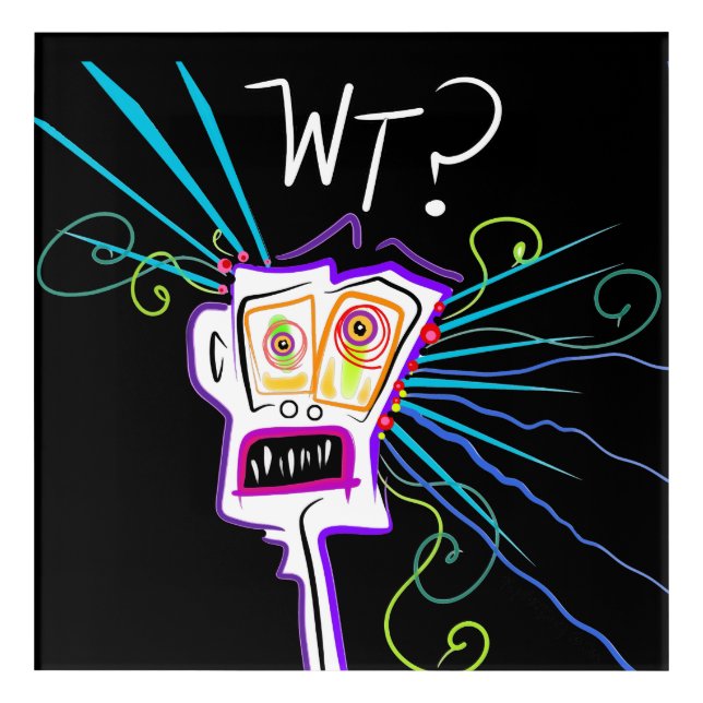 WT? WHAT THE ?? EMOJI Meemogie Acrylic Print (Front)