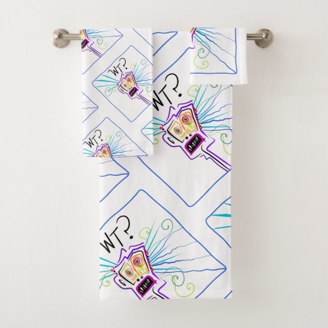 WT? WHAT THE ?? EMOJI Meemogie Bath Towel Set (Insitu)