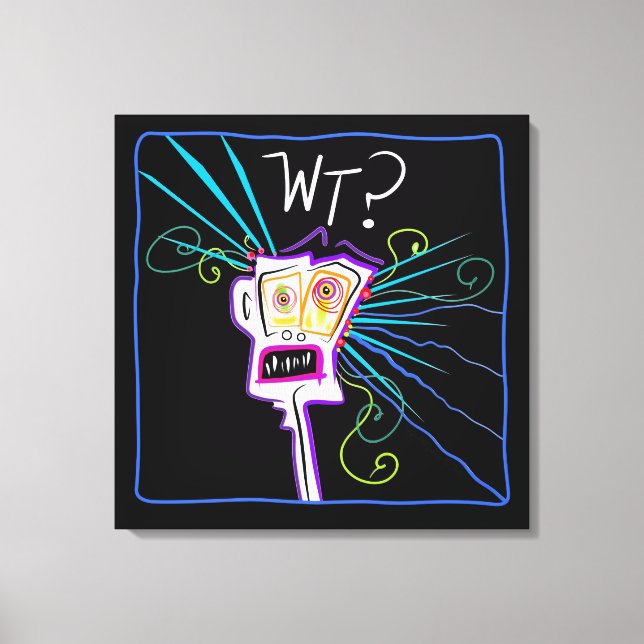 WT? WHAT THE ?? EMOJI Meemogie Canvas Print (Front)