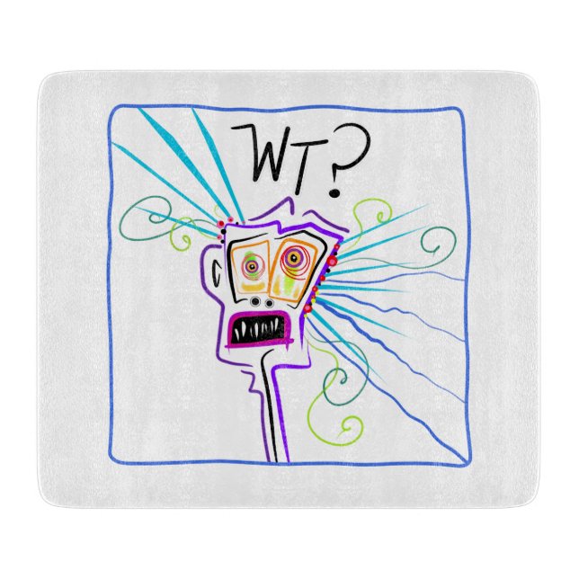 WT? WHAT THE ?? EMOJI Meemogie Cutting Board (Front)