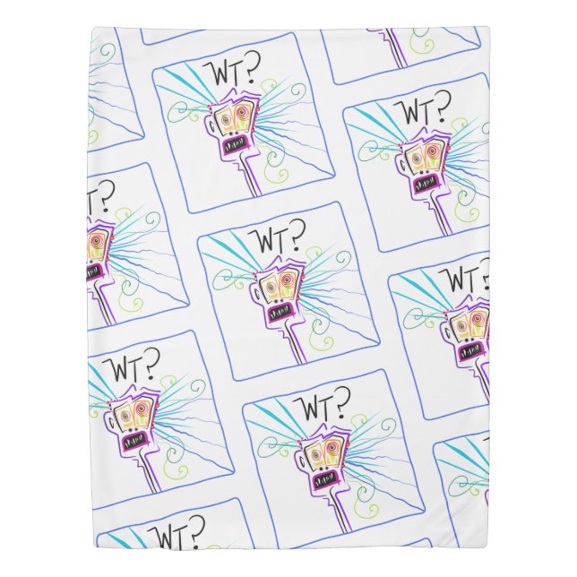 WT? WHAT THE ?? EMOJI Meemogie Duvet Cover (Front)