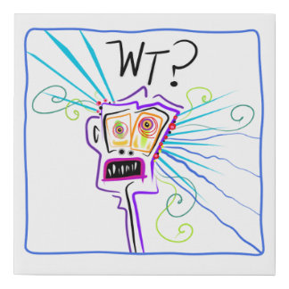 WT? WHAT THE ?? EMOJI Meemogie Faux Canvas Print