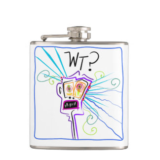 WT? WHAT THE ?? EMOJI Meemogie Flask