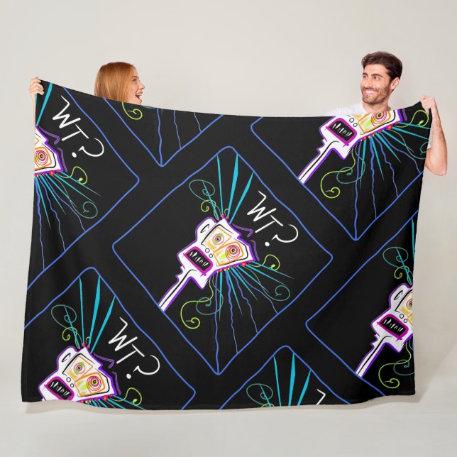 WT? WHAT THE ?? EMOJI Meemogie Fleece Blanket (In Situ)