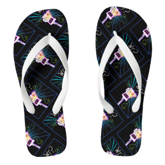 WT? WHAT THE ?? EMOJI Meemogie Flip Flops