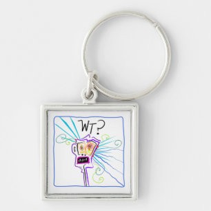 WT? WHAT THE ?? EMOJI Meemogie Keychain