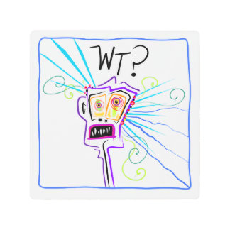 WT? WHAT THE ?? EMOJI Meemogie Metal Print