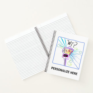 WT? - WHAT THE ?? EMOJI Meemogie Notebook