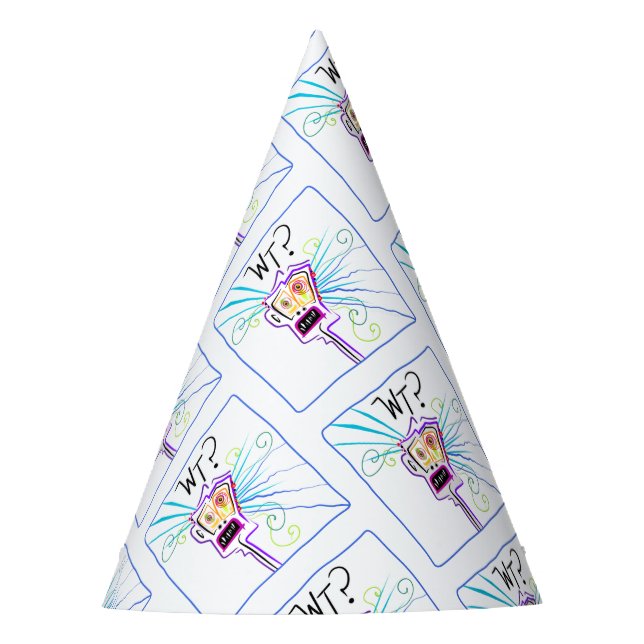 WT? - WHAT THE ?? EMOJI Meemogie Party Hat (Front)