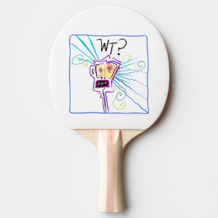 WT? - WHAT THE ?? EMOJI Meemogie Ping Pong Paddle