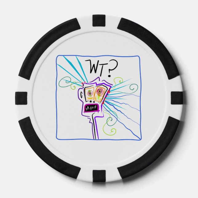 WT? - WHAT THE ?? EMOJI Meemogie Poker Chips (Front)