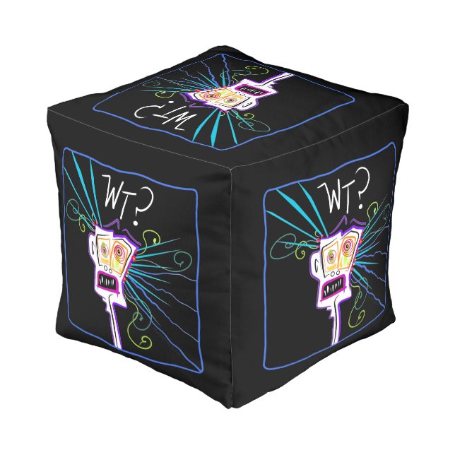 WT? WHAT THE ?? EMOJI Meemogie Pouf (Angled Back)