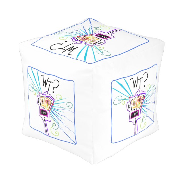 WT? WHAT THE ?? EMOJI Meemogie Pouf (Angled Back)