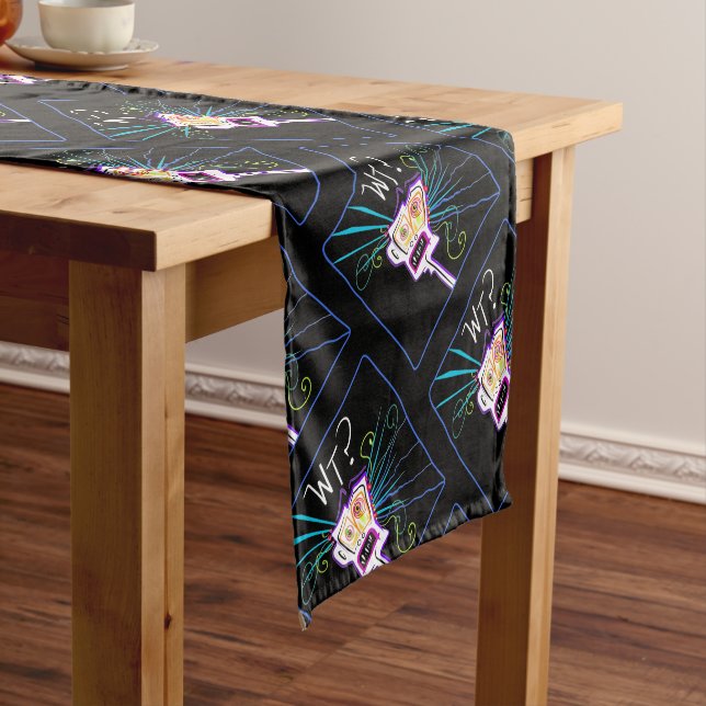 WT? - WHAT THE ?? EMOJI Meemogie Short Table Runner (In Situ)