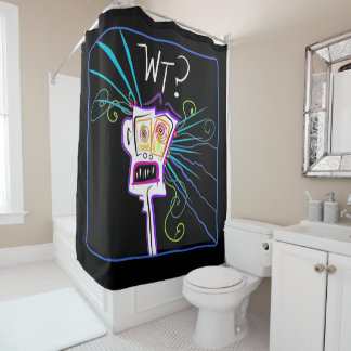 WT? WHAT THE ?? EMOJI Meemogie Shower Curtain