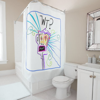 WT? WHAT THE ?? EMOJI Meemogie Shower Curtain
