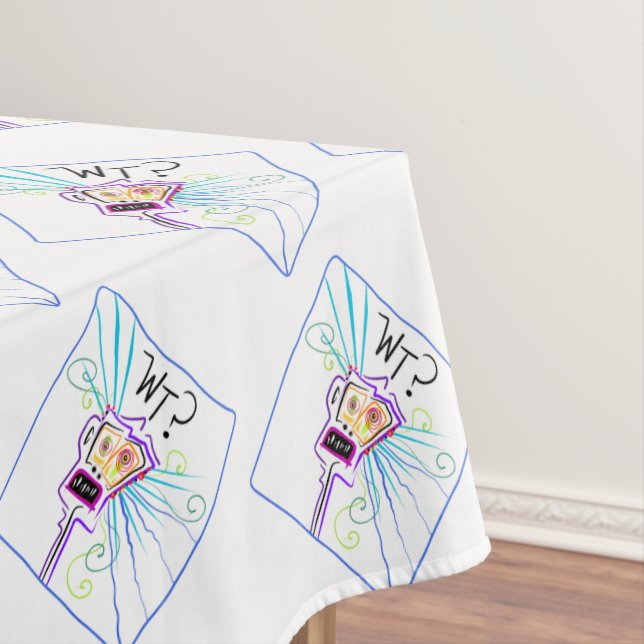 WT? - WHAT THE ?? EMOJI Meemogie Tablecloth (In Situ)