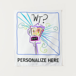 WT? WHAT THE ?? EMOJI Meemogie Tapestry