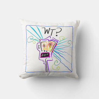 WT? WHAT THE ?? EMOJI Meemogie Throw Pillow