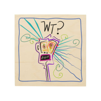 WT? WHAT THE ?? EMOJI Meemogie Wood Wall Art