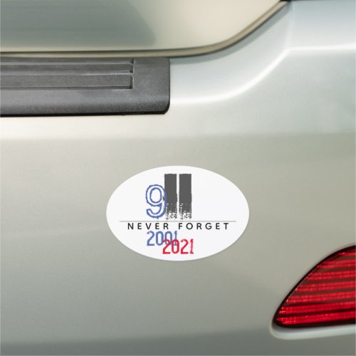WTC 911 Patriotic Never Forget 20th Anniversary Car Magnet