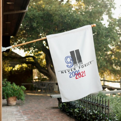 WTC 911 Patriotic Never Forget 20th Anniversary House Flag