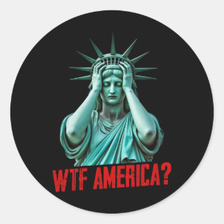 Wtf America Statue Of Liberty Anti-trump Political Classic Round Sticker