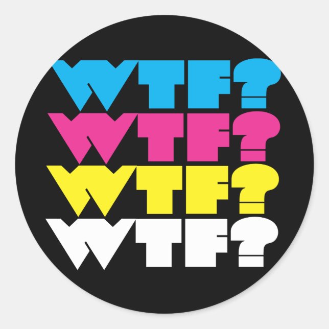 wtf? classic round sticker (Front)