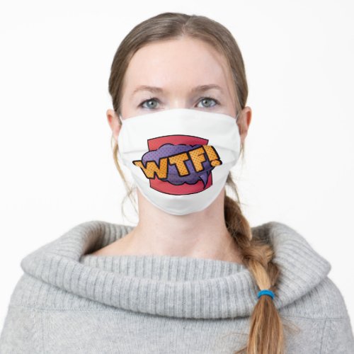 WTF cursing fun comic unisex Adult Cloth Face Mask