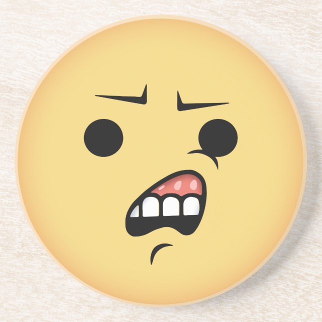 WTF Emoji Drink Coaster (Front)