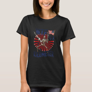 WTF Is A Kilometer American Skeleton Funny T-Shirt