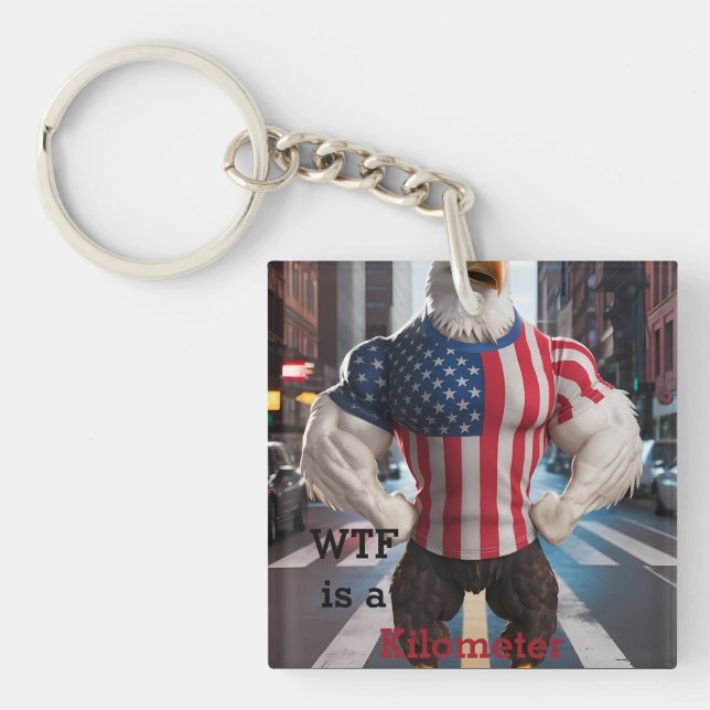 WTF is a kilometer Keychain (Front)
