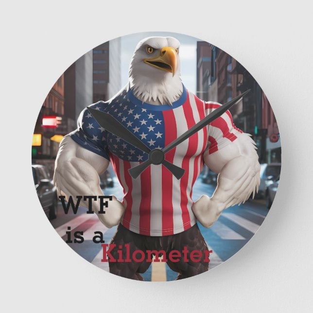 WTF is a kilometer Round Clock (Front)
