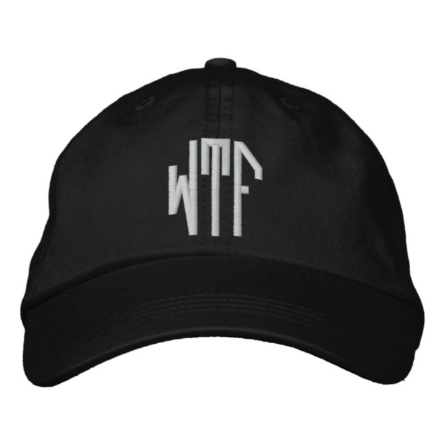 WTF lg oct adj blk ht Embroidered Baseball Cap (Front)