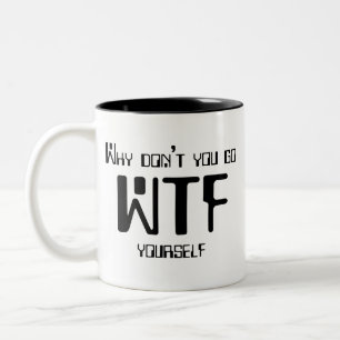 WTF Mug - two tone b&w