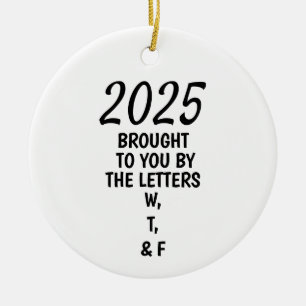 WTF Ornament, Funny Secret Santa, Coworker Ceramic Ornament
