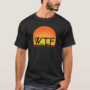 WTF Welcome to Florida Retro Sunset Palm T-Shirt