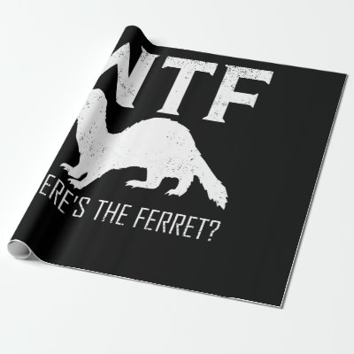 WTF Where's The Ferret Animal Gift Wrapping Paper