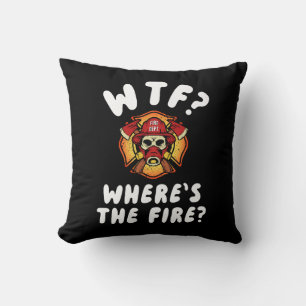 WTF Where's the Firefighter Throw Pillow