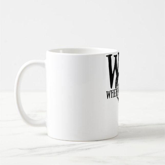WTF Where's The Fish Gift Funny Fishing Quote Fish Coffee Mug (Left)